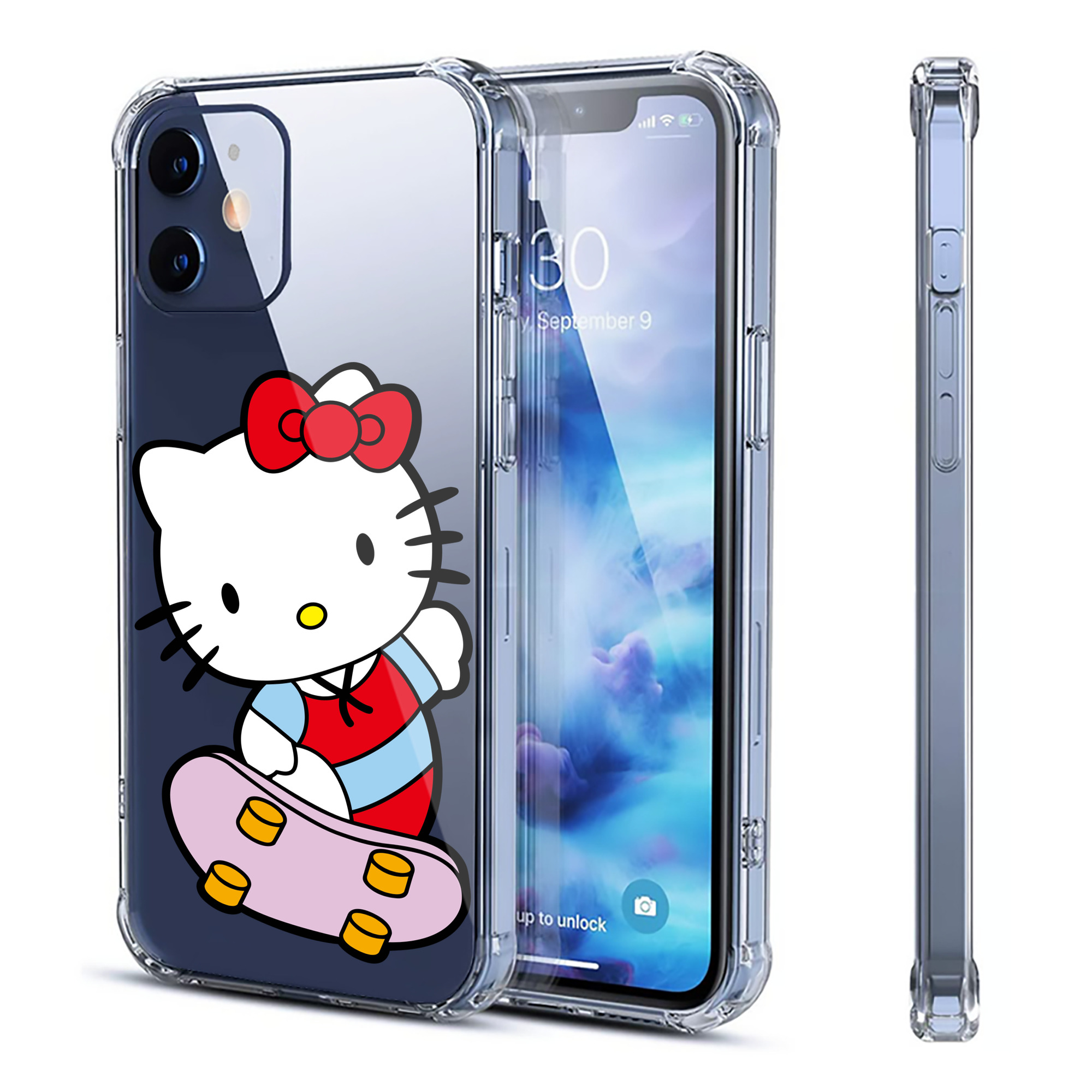 （画像用） Hello Kitty ハローキティ 【iPhone 12シリーズ対応】透明スマホケース（クリアソフトケース）